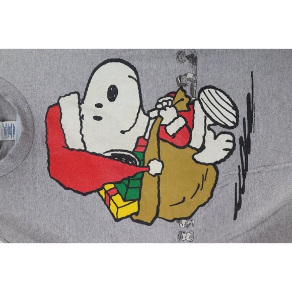 Vintage 90s Peanuts Charlie Brown Mens Medium All Over Print Christmas T-Shirt - Picture 4 of 16